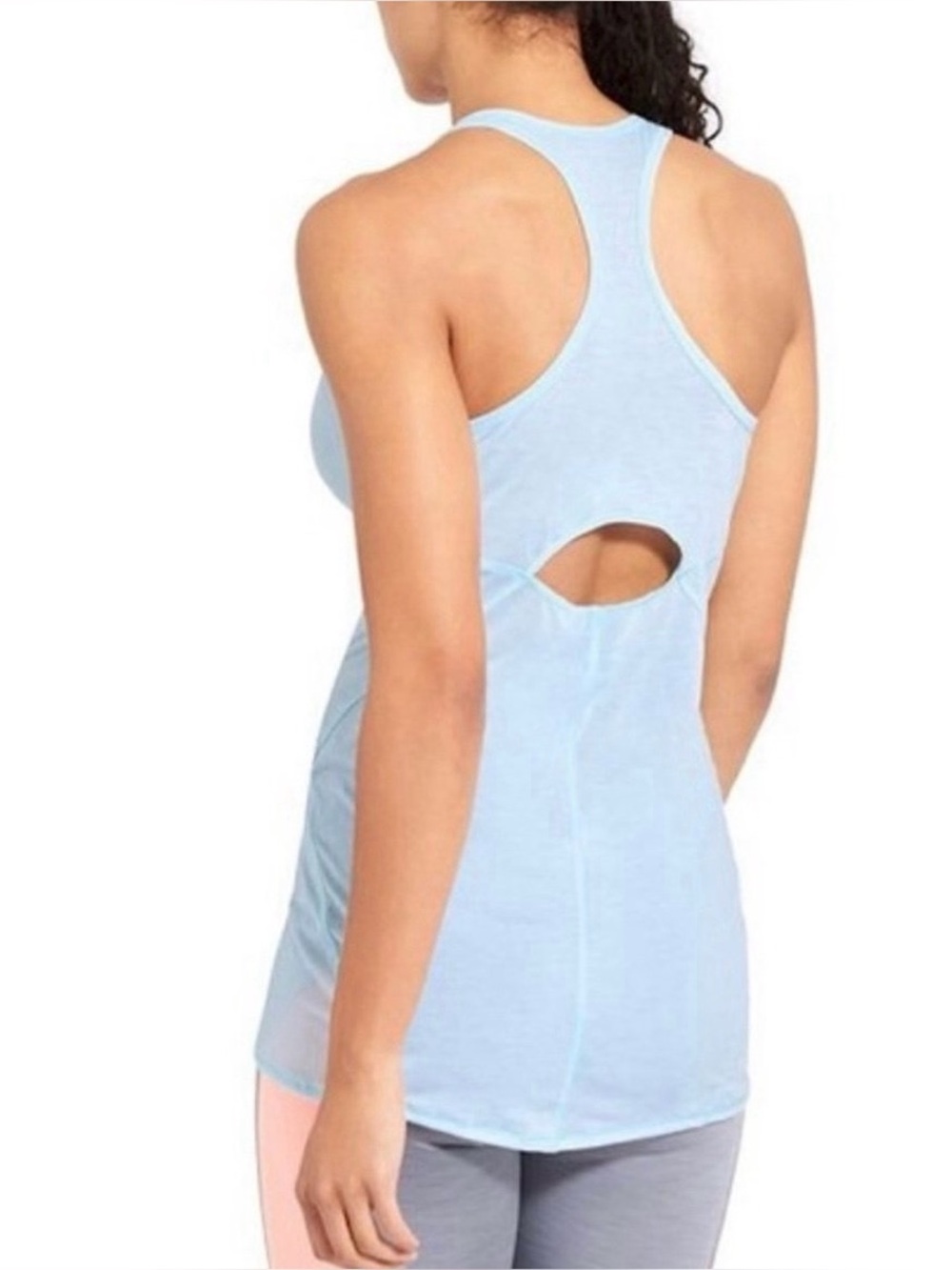 Athleta Repetition Cutout Racerback Tank Top White Athletic Top Size Small